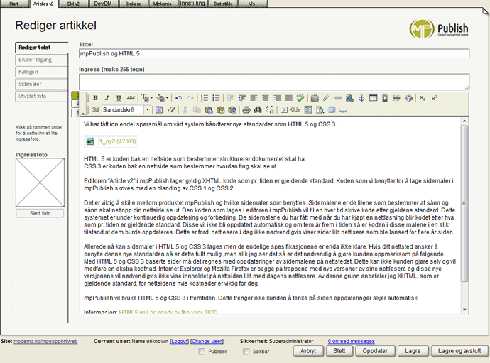 mpSupportWeb - Filopplasting